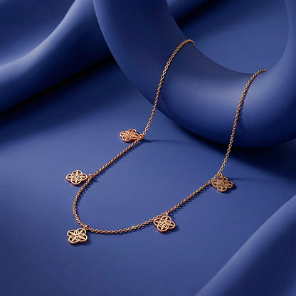 Rose Gold Petal Charms Necklace