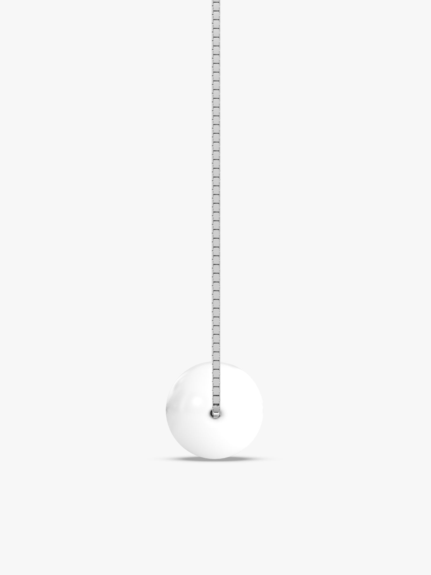 Silver White Pearl Moon Necklace