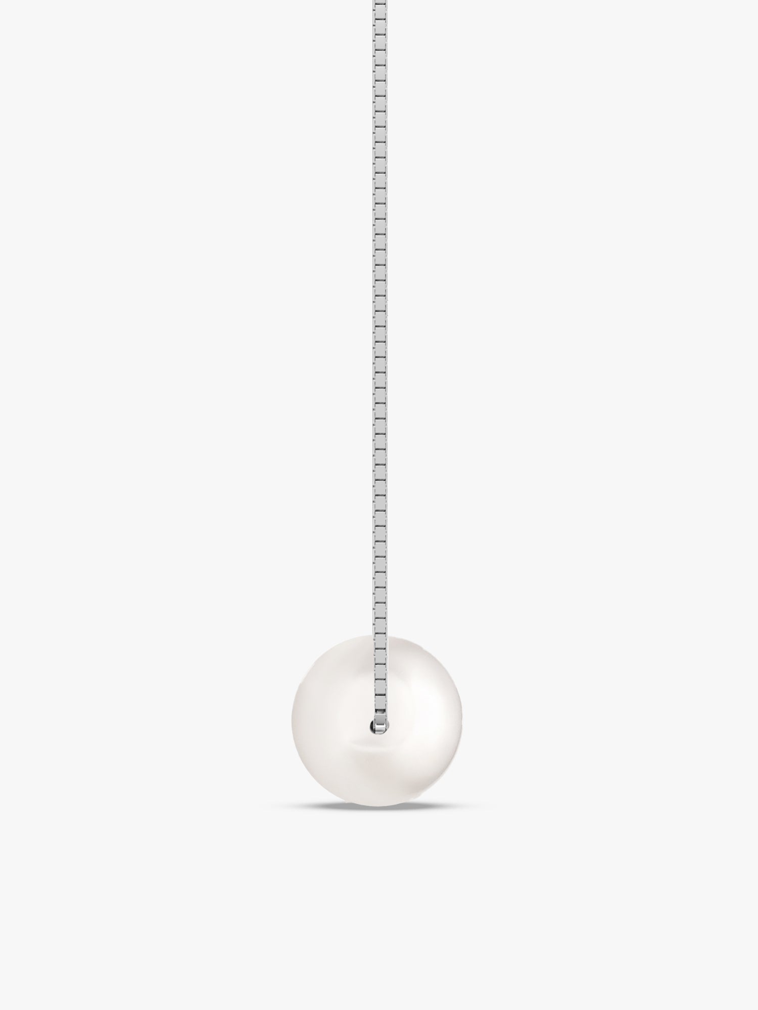 Silver White Pearl Moon Necklace