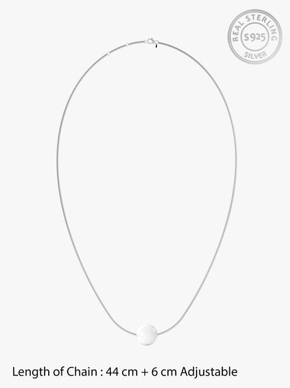 Silver White Pearl Moon Necklace