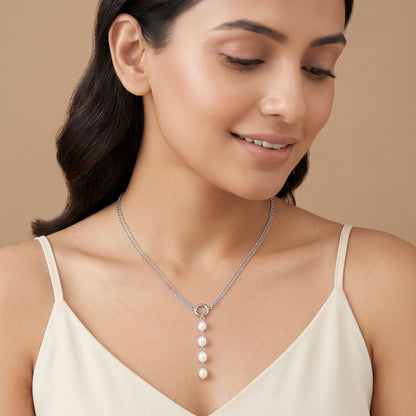 Silver Tony Pearl Necklace