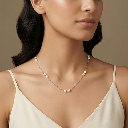 Silver Lana Pearl Necklace