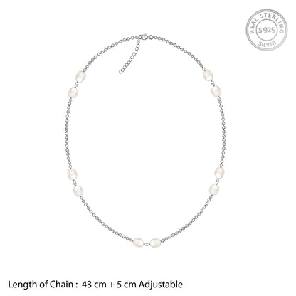 Silver Lana Pearl Necklace