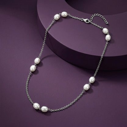 Silver Lana Pearl Necklace