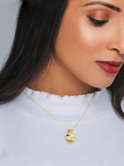Golden Stare Of Evil Eye Necklace