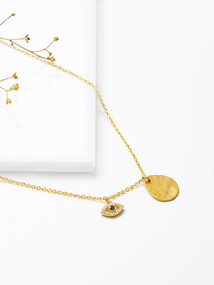 Golden Stare Of Evil Eye Necklace