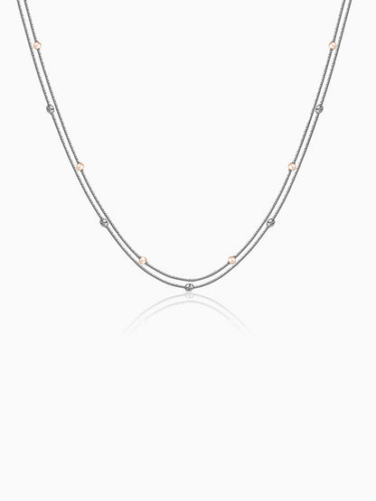 Silver Jenna Layered Pearl Necklace