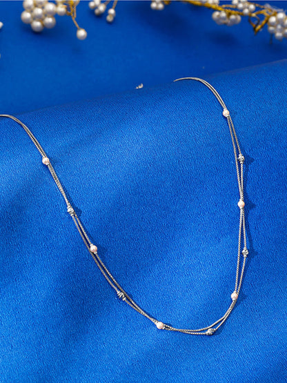 Silver Jenna Layered Pearl Necklace