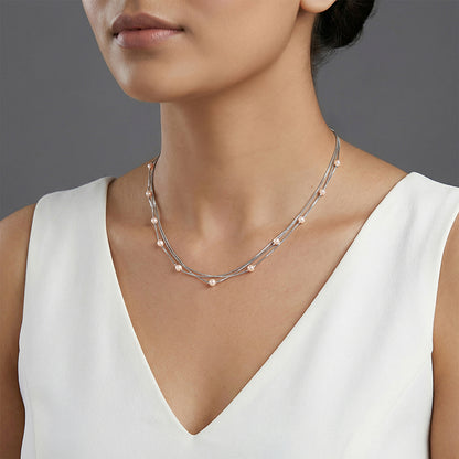 Silver Margot Layered Pearl Necklace