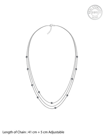 Silver Natalie Layered Pearl Necklace