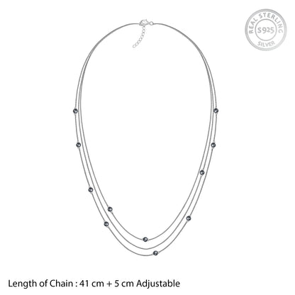 Silver Natalie Layered Pearl Necklace