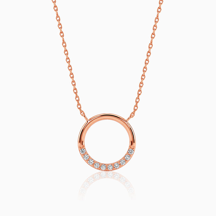 Rose Gold Circle of Shine Necklace