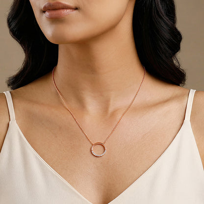 Rose Gold Circle of Shine Necklace