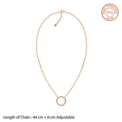 Rose Gold Circle of Shine Necklace