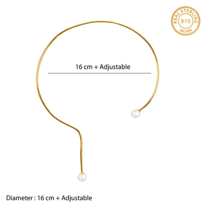 Golden Gwyneth Pearl Hasli Necklace