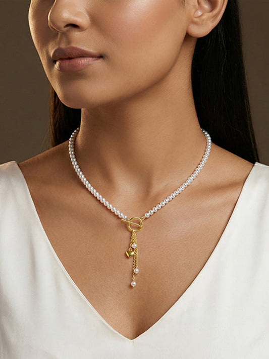 Golden Mila Pearl Necklace