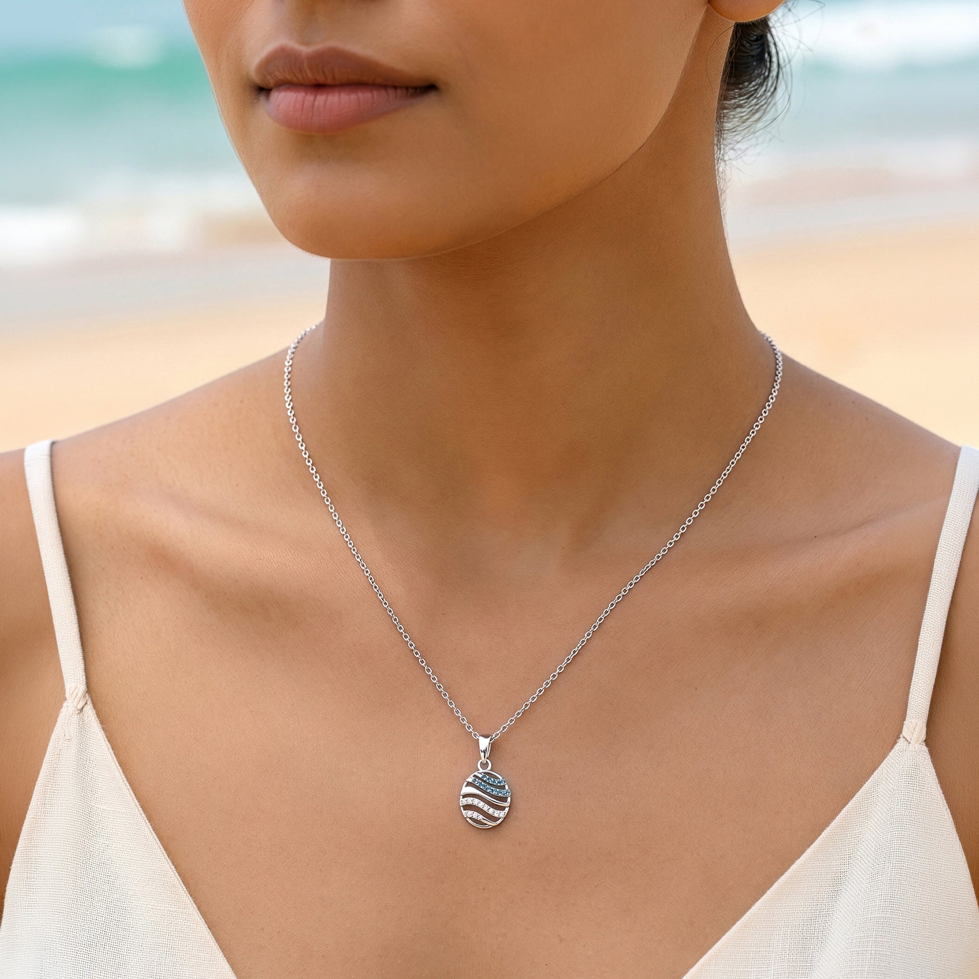 Silver Kaia Althea Pendant with Link Chain