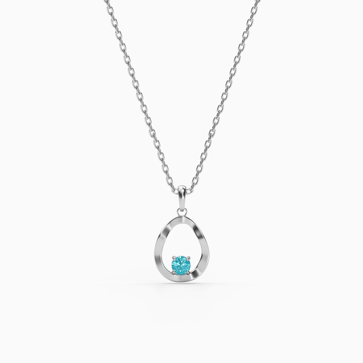 Silver Asteria Pendant with Link Chain