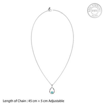 Silver Asteria Pendant with Link Chain