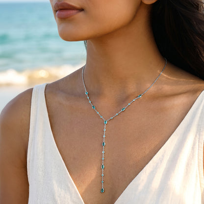 Silver Pasitea Lariat Necklace