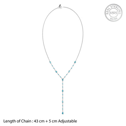 Silver Pasitea Lariat Necklace