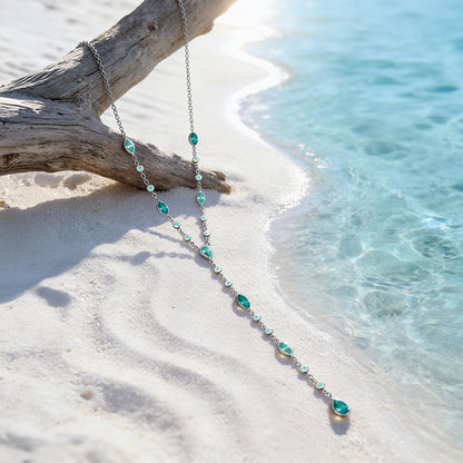 Silver Pasitea Lariat Necklace