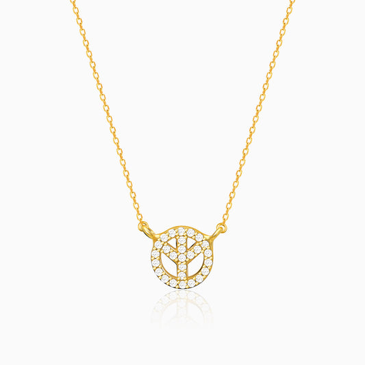 Golden Studded Peace Necklace