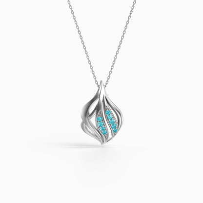 Silver Artemisia Pendant with Link Chain