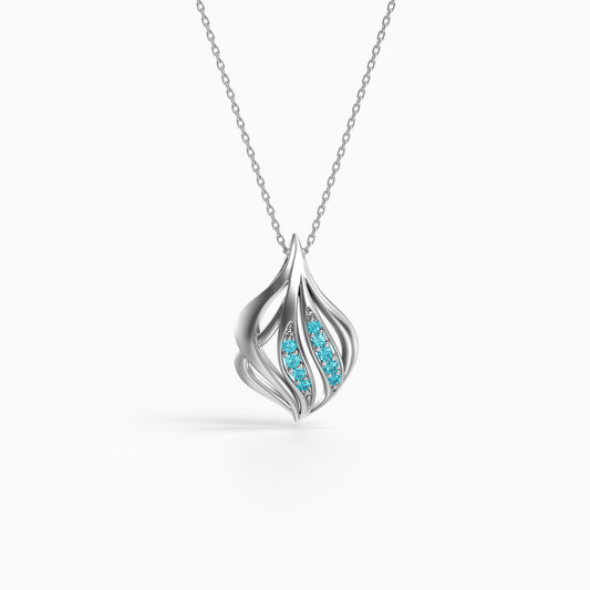 Silver Artemisia Pendant with Link Chain