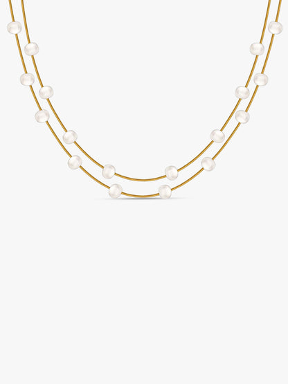 Golden Michelle Pearl Necklace