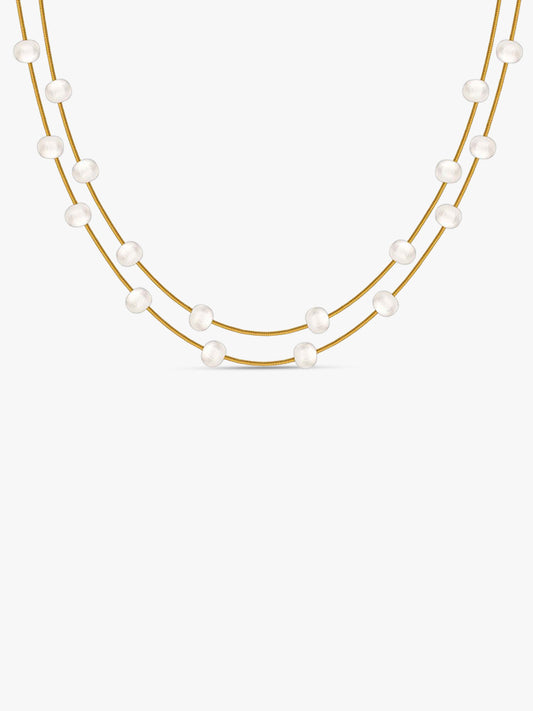 Golden Michelle Pearl Necklace