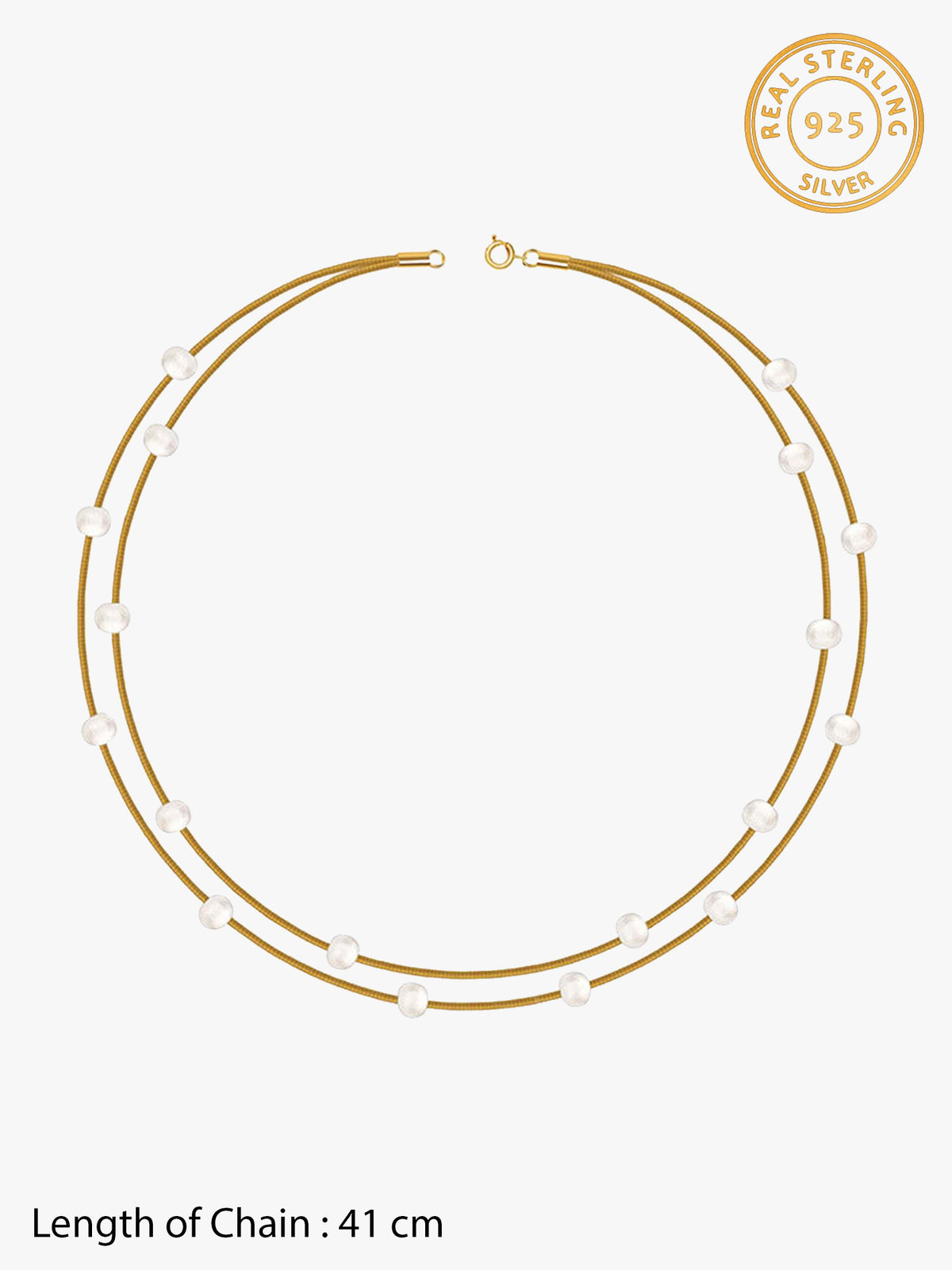 Golden Michelle Pearl Necklace