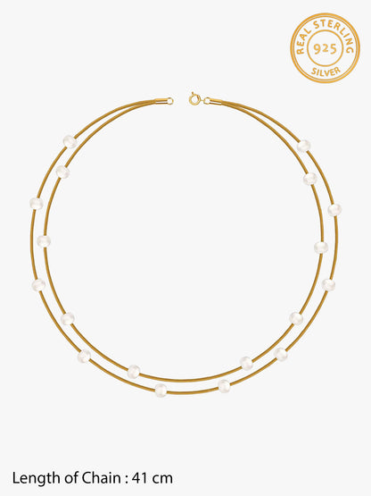 Golden Michelle Pearl Necklace