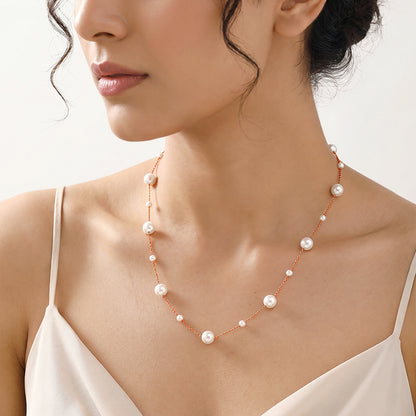 Rose Gold Clark Pearl Necklace