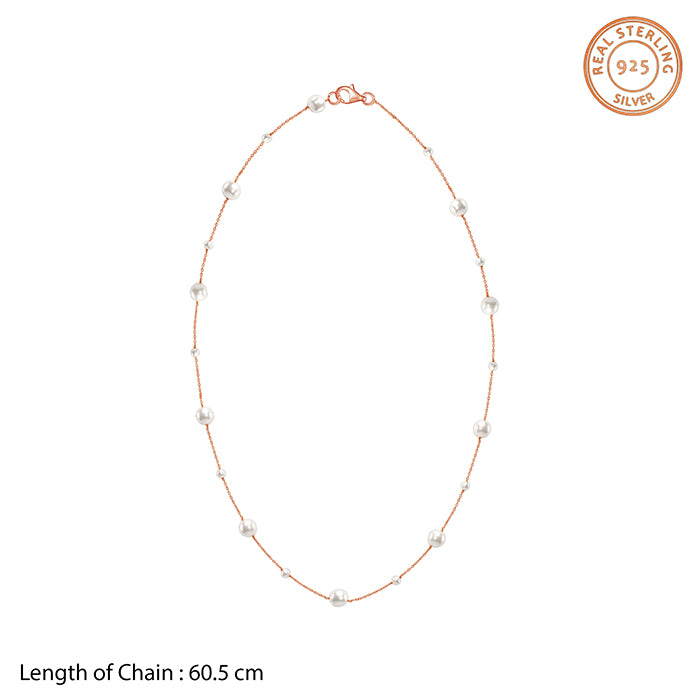 Rose Gold Clark Pearl Necklace