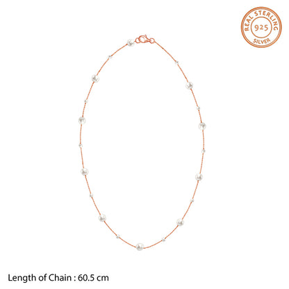 Rose Gold Clark Pearl Necklace