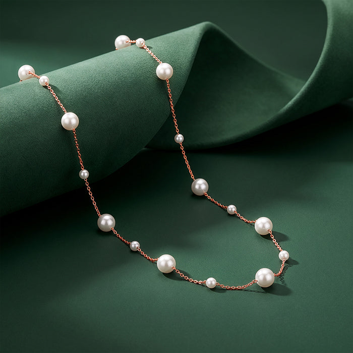 Rose Gold Clark Pearl Necklace