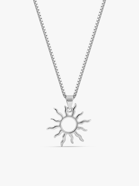 Silver Sunny Side Pendant With Link Chain For Him