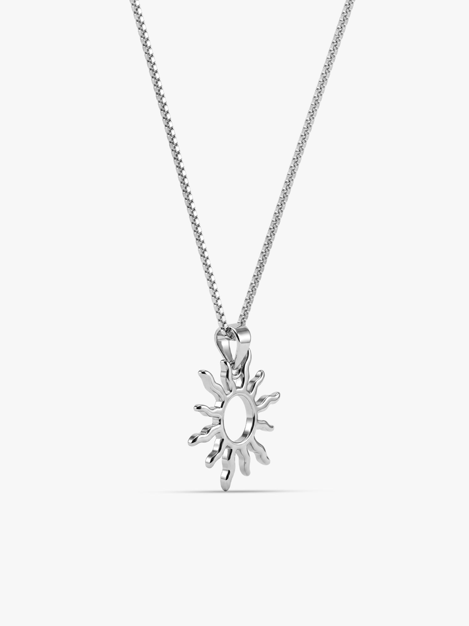 Silver Sunny Side Pendant With Link Chain For Him