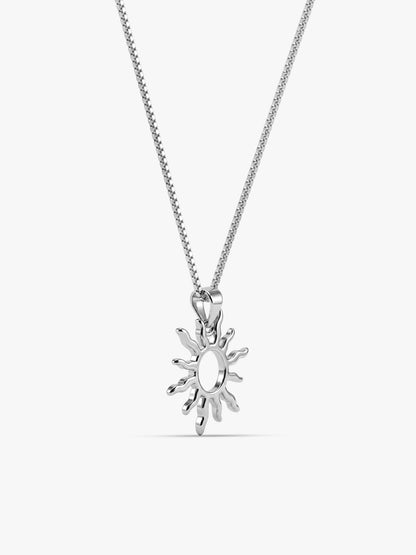 Silver Sunny Side Pendant With Link Chain For Him