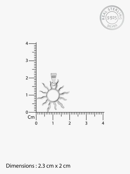 Silver Sunny Side Pendant With Link Chain For Him