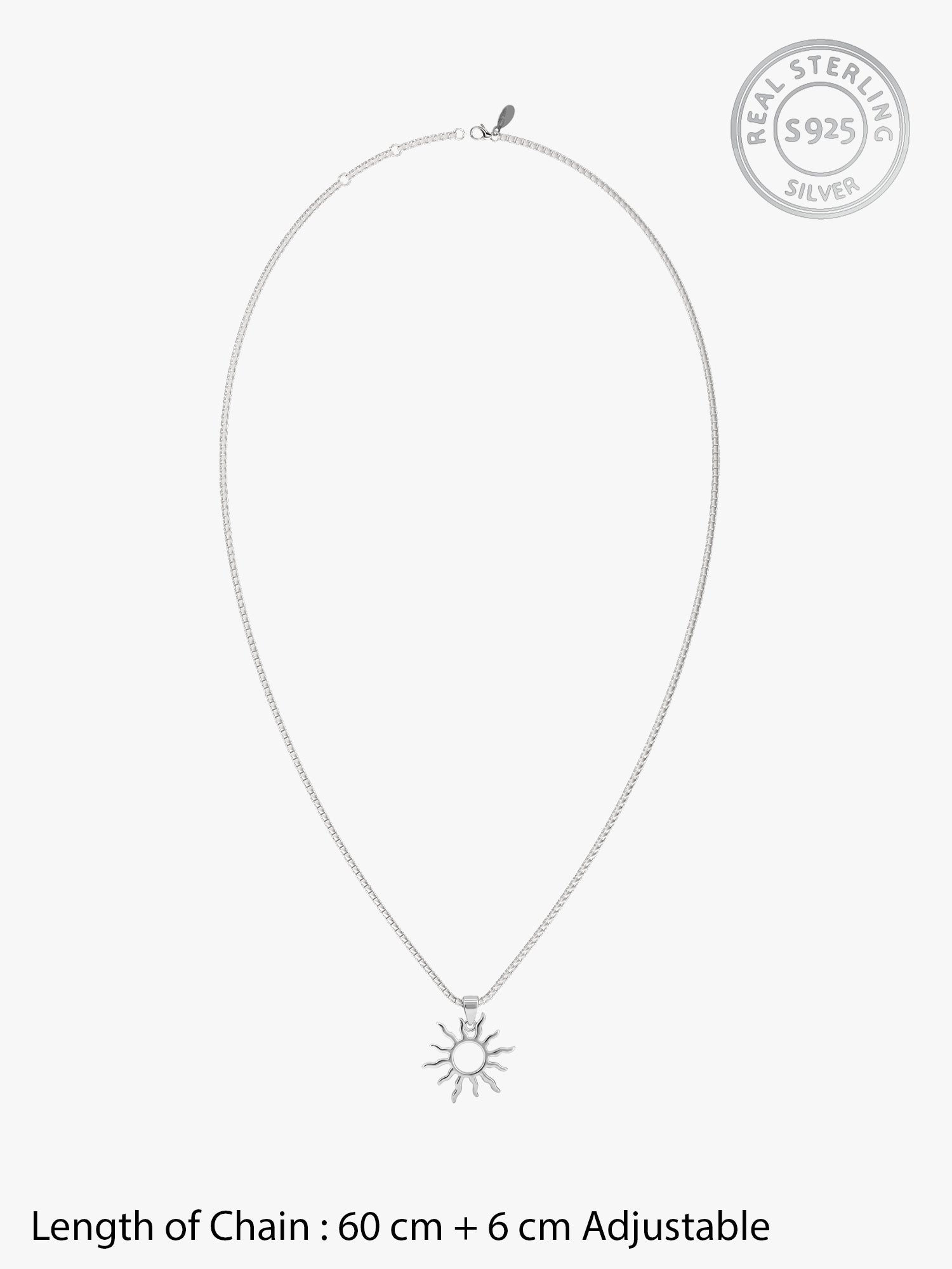 Silver Sunny Side Pendant With Link Chain For Him