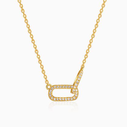 Golden Interlinked Paperclip Necklace