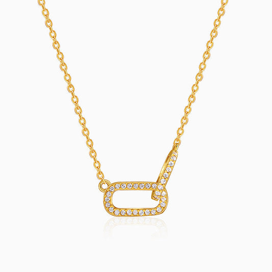 Golden Interlinked Paperclip Necklace