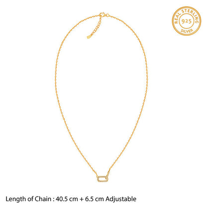 Golden Interlinked Paperclip Necklace