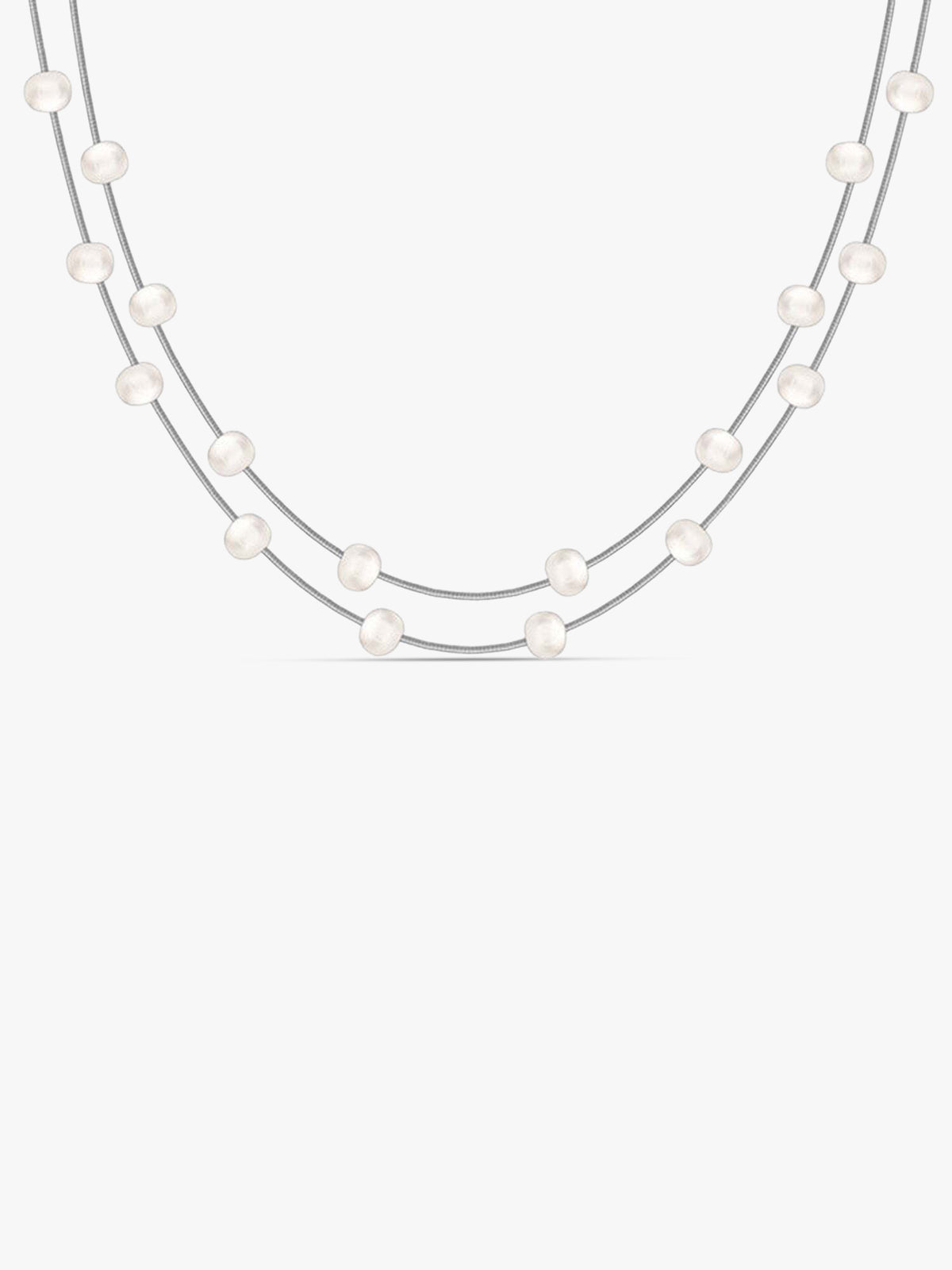 Silver Michelle Pearl Necklace