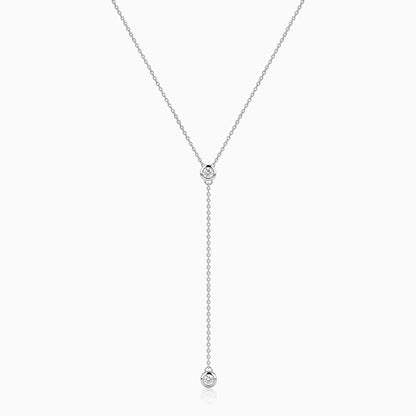 Silver Solyra Lariat Necklace
