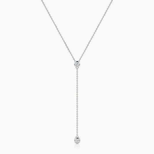 Silver Solyra Lariat Necklace