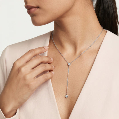 Silver Solyra Lariat Necklace
