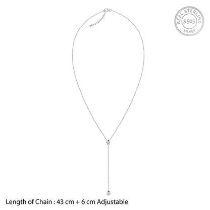 Silver Solyra Lariat Necklace